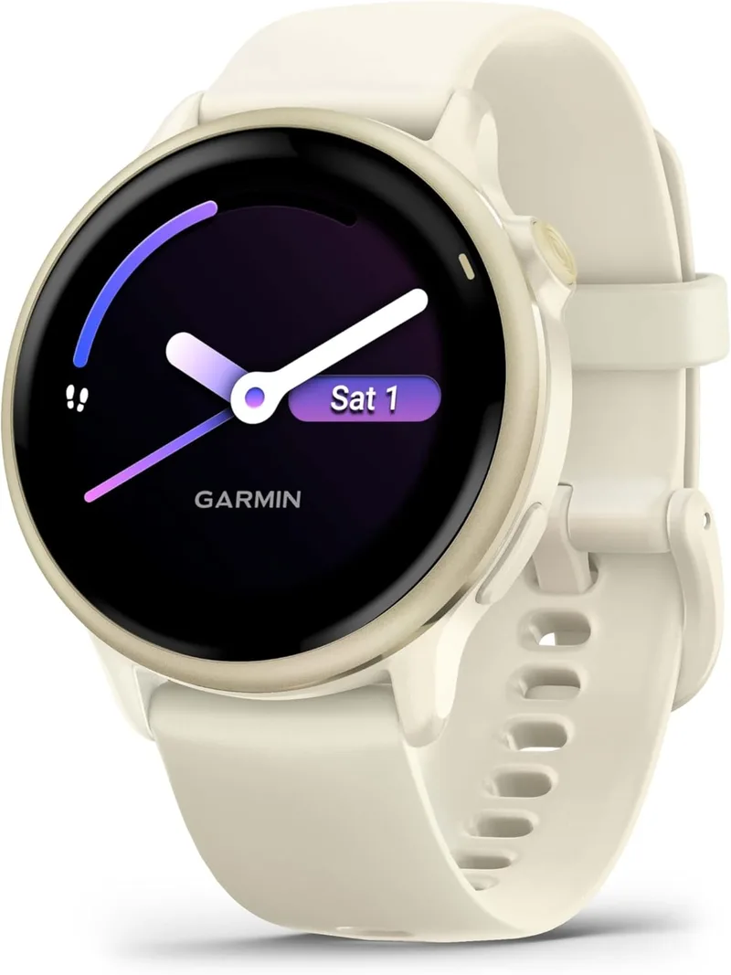 Garmin Vívoactive 6, Smartwatch com GPS, ecrã AMOLED, funcionalidades essenciais de saúde, exercícios de mobilidade, treino avançado do sono e até 11 dias de autonomia da bateria, branco
