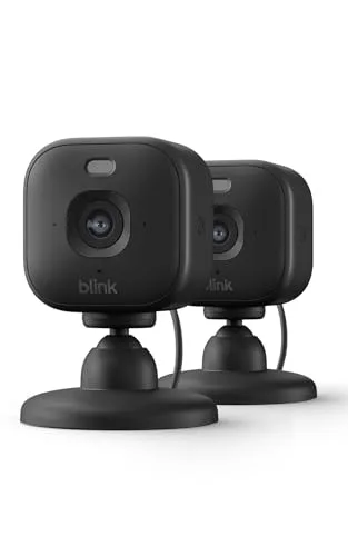 Blink ▫️ Câmara Mini 2K+ (última geração) | Câmara de segurança doméstica com ficha de alimentação, resolução de vídeo 2K, zoom de 4x, visão noturna a cores | Compatível com a Alexa | 2 câmaras - Preto 3