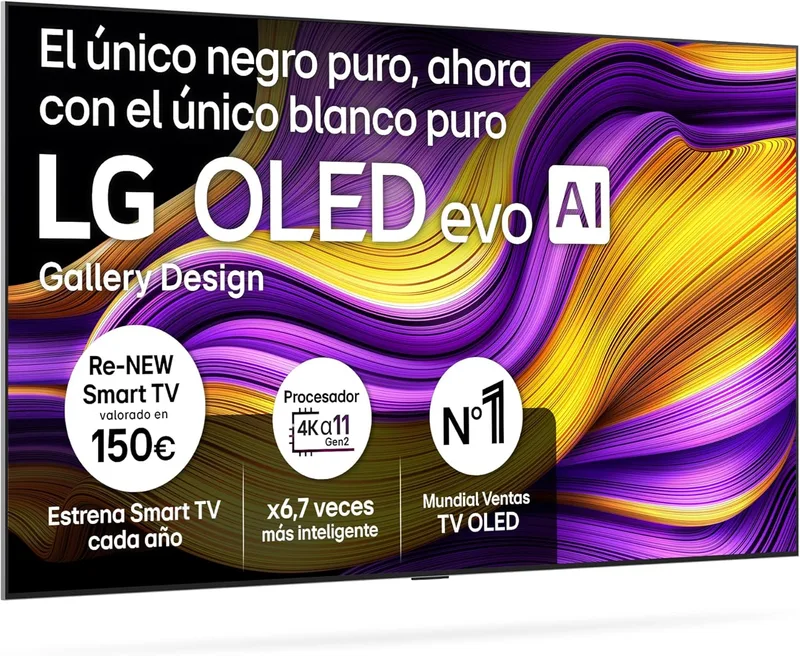 LG OLED83G54LW - Televisor de 83", OLED EVO 4K, Smart TV AI G5, WebOS 25, Super Upscaling, Dolby Vision e Dolby Atmos, AMD FreeSync, Alexa/Google Assistant, Preto
