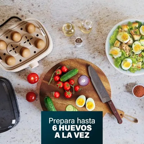 Princess ▫️ Cozedor de Ovos, Capacidade para 6 ovos, 300 W, Indicador para cozedura suave/média/dura, Desligamento automático, Sem BPA, Tampa com saída de vapor, Fácil de limpar, 262047 3