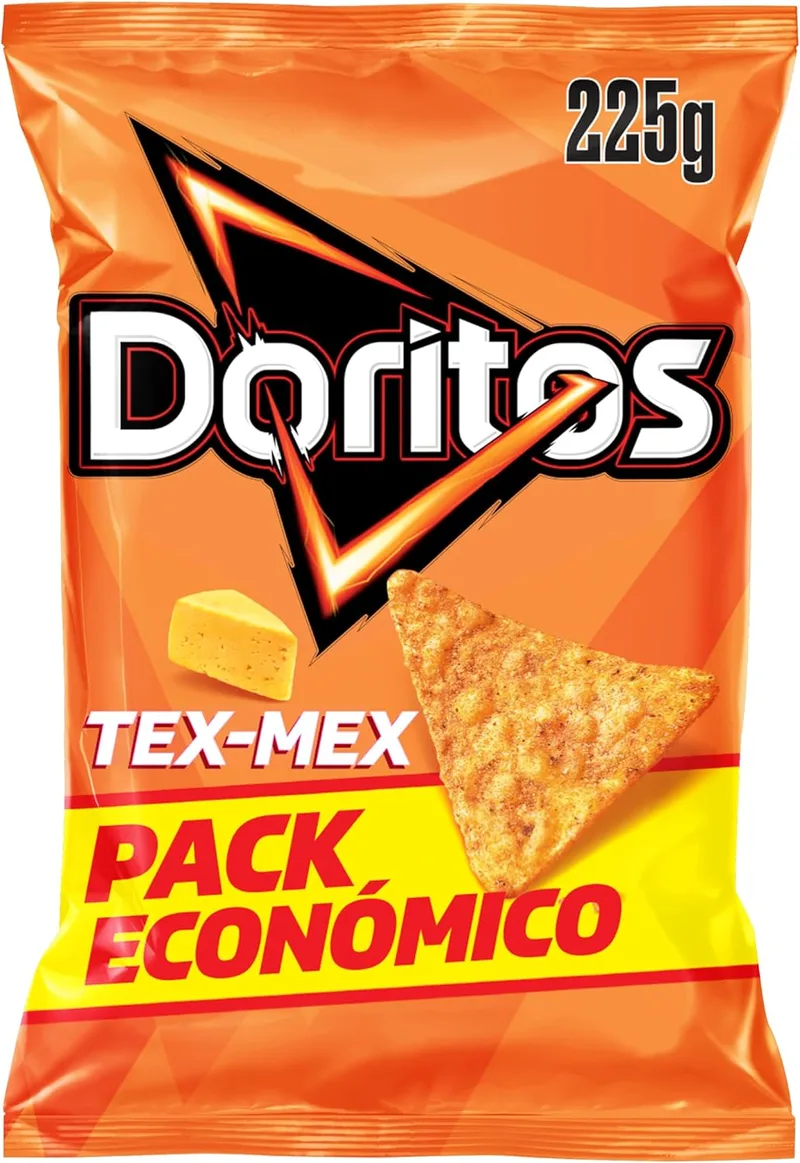 Doritos ▫️ Tex Mex, Nachos com sabor a queijo, Produto de aperitivo, embalagem familiar, 225 g
