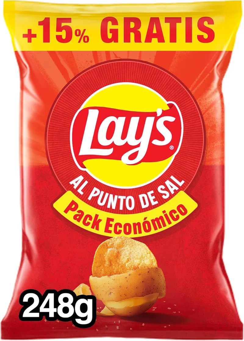 Lay's ▫️ Salt & Pepper Crisps, Batatas fritas cultivadas de forma sustentável com sabores vegetais, Snack, saqueta familiar, 248 g