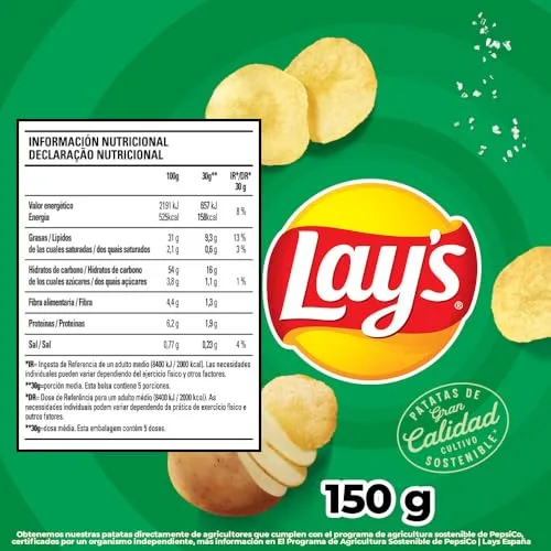 Lay's ▫️ Campesinas, Batatas fritas de culturas sustentáveis com sabores vegetais, Produto para aperitivo, embalagem familiar, 242 g 2