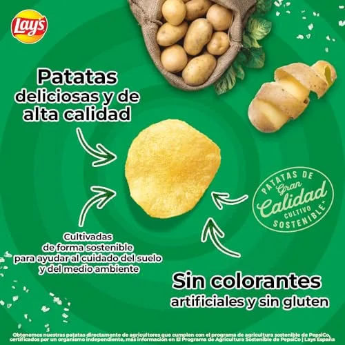 Lay's ▫️ Campesinas, Batatas fritas de culturas sustentáveis com sabores vegetais, Produto para aperitivo, embalagem familiar, 242 g 4