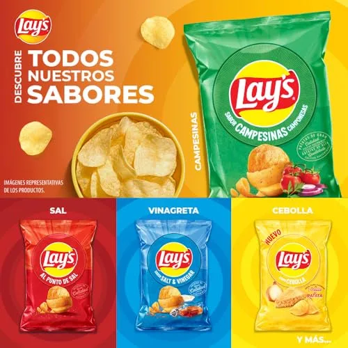 Lay's ▫️ Campesinas, Batatas fritas de culturas sustentáveis com sabores vegetais, Produto para aperitivo, embalagem familiar, 242 g 5