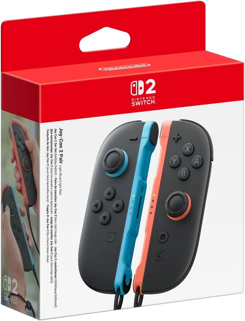 Nintendo ▫️ Par de Joy-Con 2 - Azul Claro/Vermelho Claro