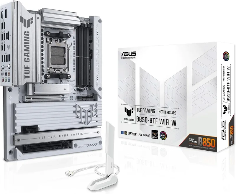 ASUS ▫️ Tuf Gaming B850-Btf Wifi W - Placa-mãe - ATX - Soquete AM5 - Chipset AMD B850 - USB-C 3.2 Gen 2x2, USB-C 3.2 Gen 2, USB 3.2 Gen 2, USB 3.2 Gen
