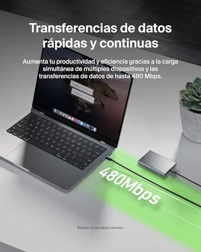 Belkin ▫️ Conjunto de 2 cabos trançados USB-C para USB-C de 1,5 m (240 W), carregamento rápido, cabos de alimentação flexíveis USB tipo C para iPhone 17 e 16, Galaxy S25, Pixel 10, iPad Pro e outros, Preto 7