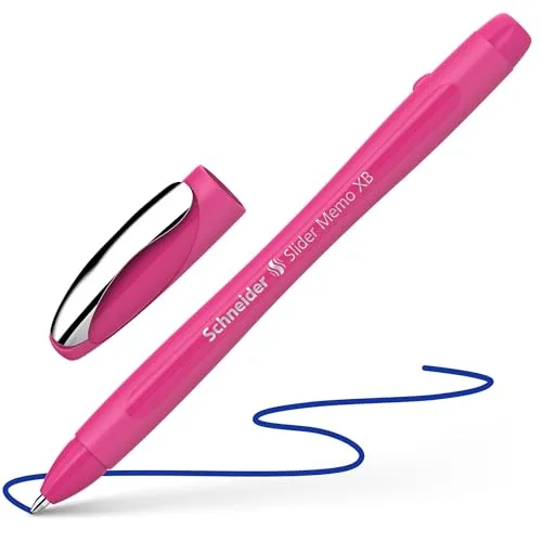 Schneider ▫️ 150265 Slider Memo XB e Slider Rave XB - Caneta esferográfica (embalagem cor-de-rosa, tinta azul), 4 + 1 unidade 2