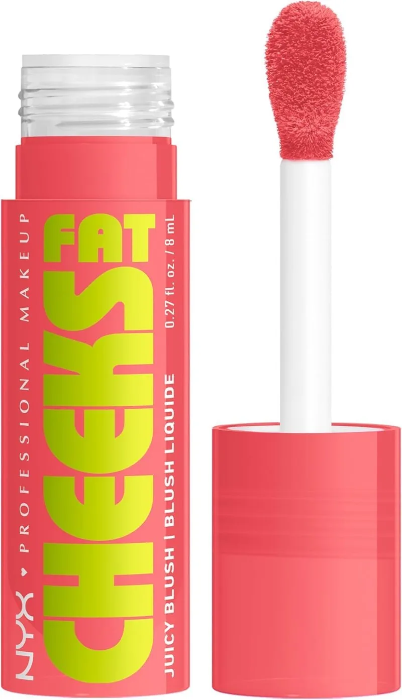 NYX PROFESSIONAL MAKEUP ▫️ Fat Cheeks Juicy Blush, Blush líquido com acabamento brilhante, hidratação prolongada, cor intensa durante 12 horas, tom 02 Fig Fizz, 8 ml