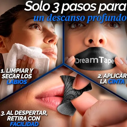 DreamTape ▫️ ® Mouth Tape 35 unidades Premium – Fita bucal para dormir – Mouth Tape for Sleeping – Reduz o ronco, mantém a boca fechada, tiras bucais para dormir, adesivo bucal para dormir – autocolantes para não roncar 5