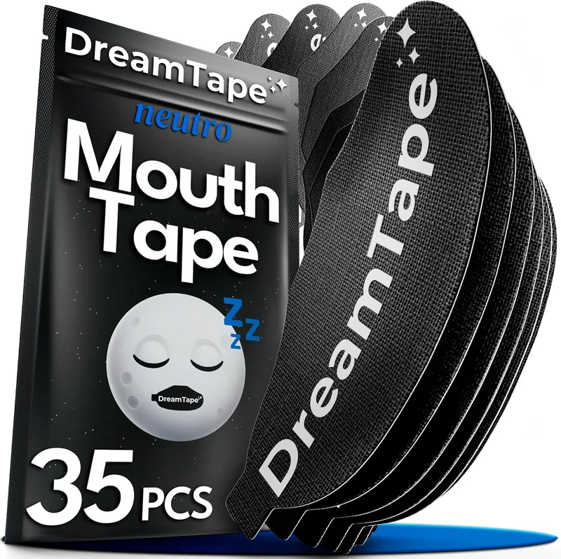 DreamTape ▫️ ® Mouth Tape 35 unidades Premium – Fita bucal para dormir – Mouth Tape for Sleeping – Reduz o ronco, mantém a boca fechada, tiras bucais para dormir, adesivo bucal para dormir – autocolantes para não roncar