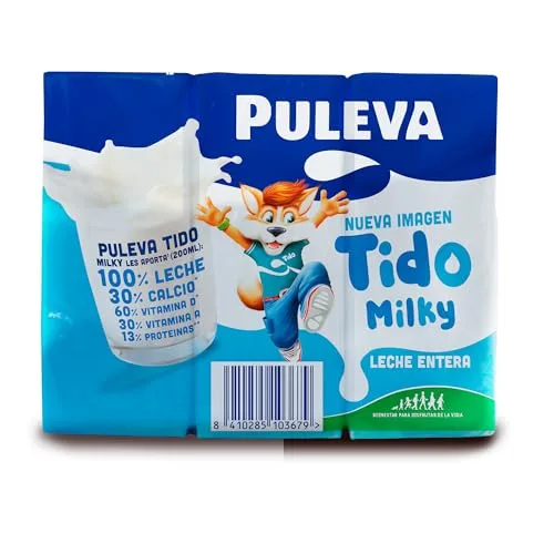 Puleva ▫️ Tido Milky Leite Integral com Vitaminas A e D e Palhinha, Embalagem de 6 x 200 ml 3