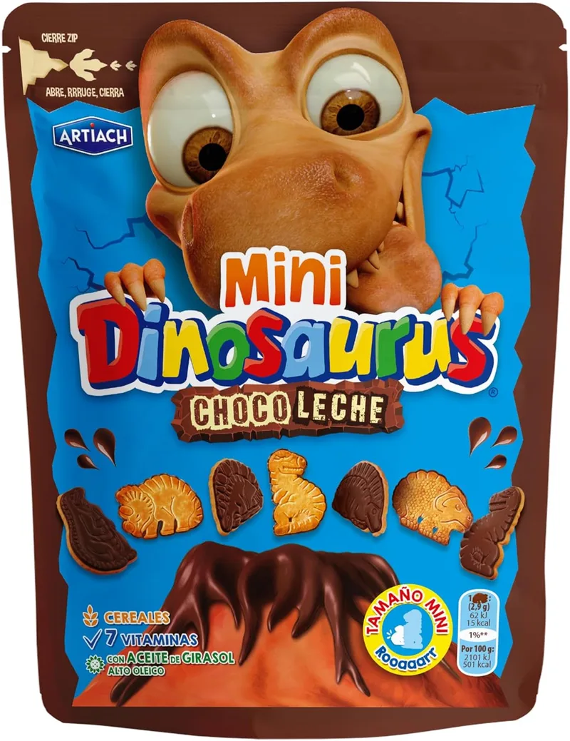 Dinosaurus ▫️ Mini Dinossauros de Chocolate de Leite com fecho ZIP 100 g