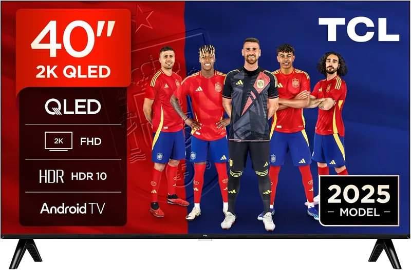 TCL 40V5C Smart TV Full HD QLED de 40 polegadas, Android TV, Google Cast, Google Home, HDR, áudio Dolby, design fino
