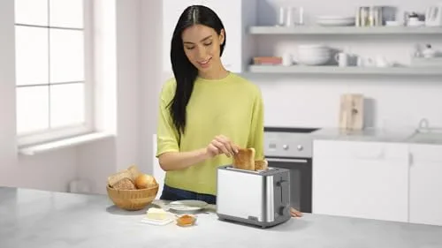 Braun ▫️ PurShine HT1510GY, Torradeira de 2 ranhuras, 8 níveis de torragem, funções de aquecimento e descongelação, tabuleiro para migalhas, 900 W, cinzento 4