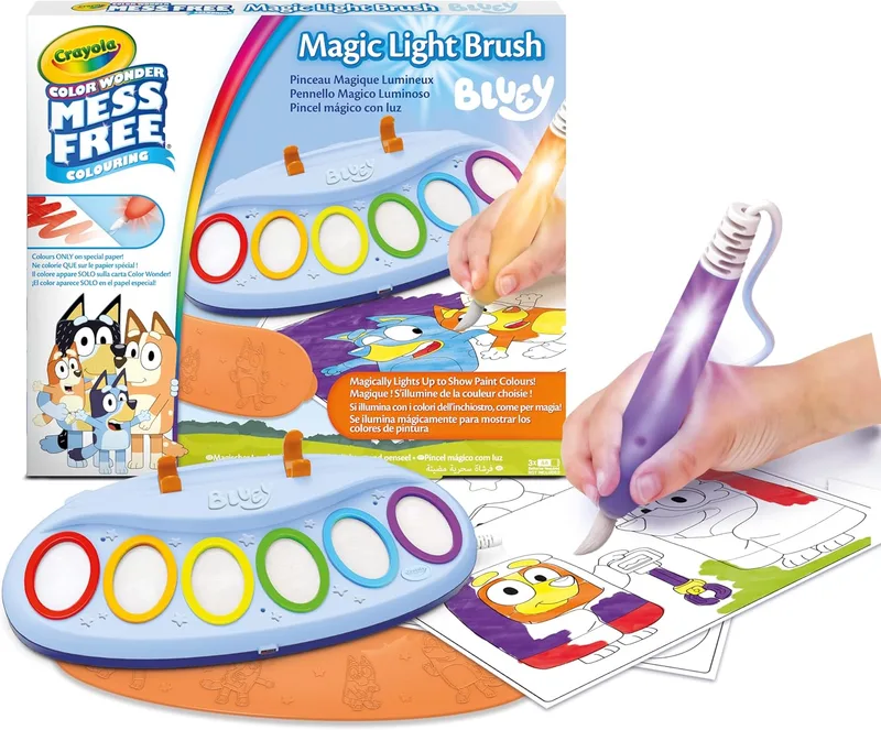 CRAYOLA ▫️ Color Wonder Magic Light Brush Bluey, Kit de Pintura sem Manchas, Atividade Criativa e Presente para crianças, a partir dos 3 anos, 75-7195