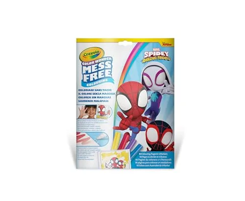 CRAYOLA ▫️ Color Wonder, Kit para colorir o Spidey com 18 páginas para colorir e 4 canetas que não mancham, atividade criativa para crianças de 3, 4 e 5 anos, 75-4611 2