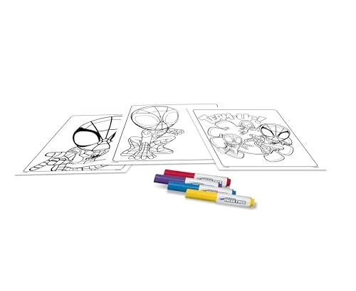 CRAYOLA ▫️ Color Wonder, Kit para colorir o Spidey com 18 páginas para colorir e 4 canetas que não mancham, atividade criativa para crianças de 3, 4 e 5 anos, 75-4611 3