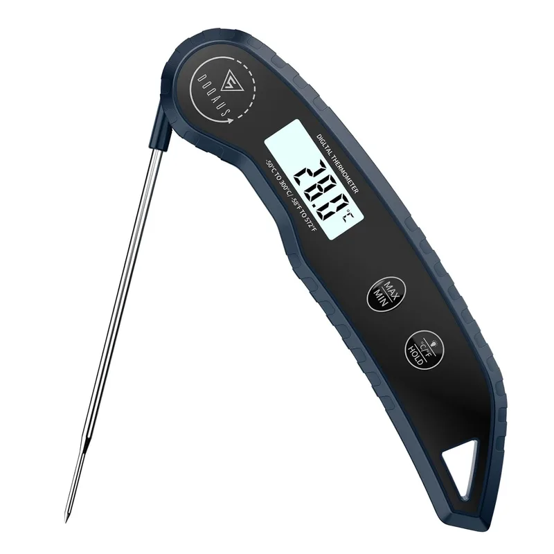 DOQAUS ▫️ Termômetro digital de cozinha termômetros de alimentos, leitura rápida de 3 segundos, precisão ± 0,5 ℃, display LCD, termômetro digital com sonda para carne, churrasco, forno, óleo, água (azul)