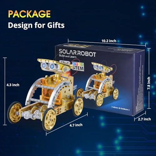 OMWay ▫️ Robot Solar, Presentes para Crianças de 7, 8, 9, 10, 11 e 12 Anos, Brinquedo e Kit de Robótica Educativo: Ciência e Experiências para Crianças, Dourado 6