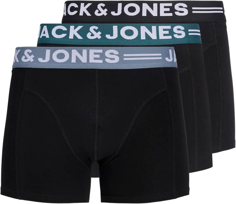 JACK & JONES ▫️ Sense Trunks 3-Pack Noos Sense Trunks Noos - Pack de 3 Cuecas para homem (Pack de 3)