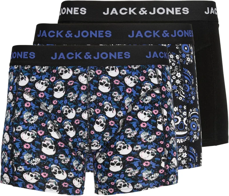 JACK & JONES ▫️ Jacflower Skull Trunks, Conjunto de 3, Sn Jacflower Skull Trunks, Conjunto de 3, Sn, Homem (Conjunto de 3)