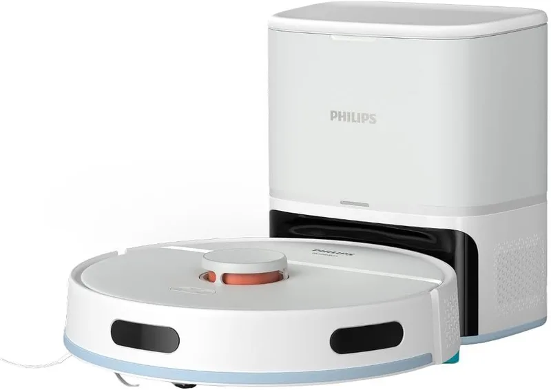 Philips ▫️ Homerun série 2000, aspirador robô, aspirador e esfregona num só, poder de sucção extra forte, reforço para alcatifas, navegação por radar LDS, estação de aspiração automática