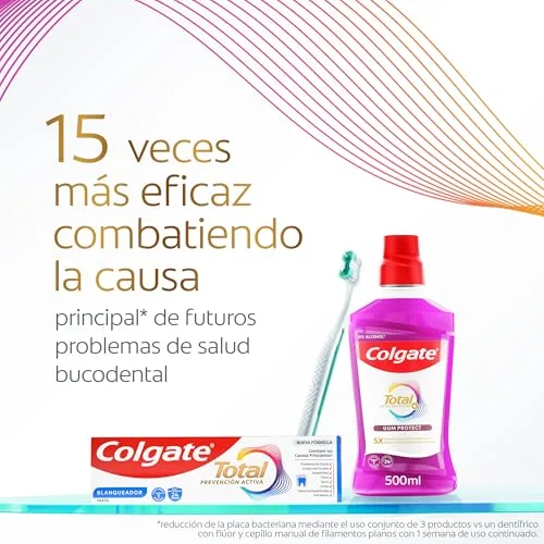 Colgate ▫️ Pasta de dentes Total Prevenção Ativa Branqueadora, embalagem de 12 x 75 ml | Combate as principais causas* dos problemas de saúde oral | 24 horas de proteção antibacteriana¹ 7