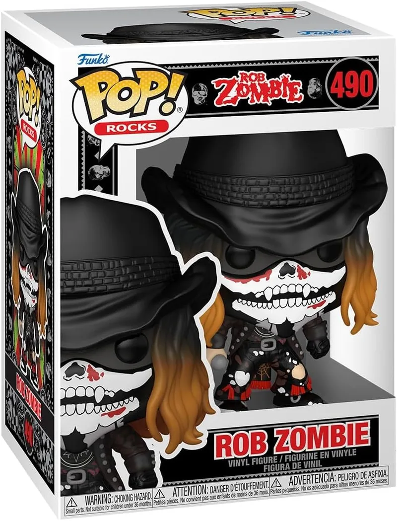 Funko ▫️ Pop! Rocks: Rob Zombie com Bandana - Figura de Vinil Colecionável - Ideia para Prenda - Mercadoria Oficial - Brinquedos para Crianças e Adultos - Fãs de Música - Coleccionáveis e Caixas de Recordações - Coleccionáveis e Expositores de Recordações