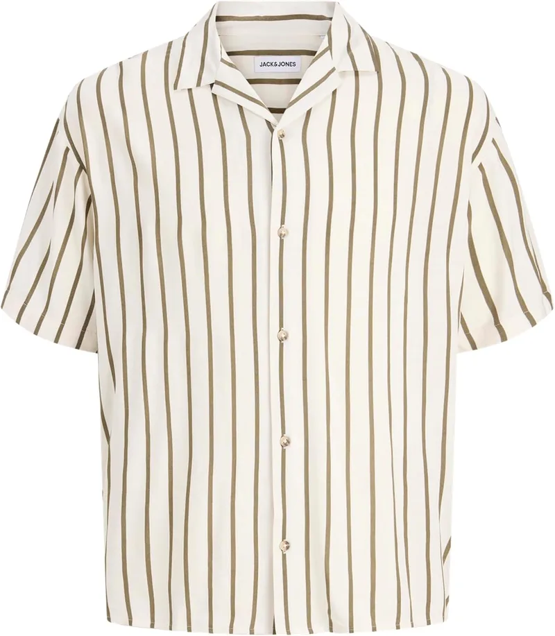 JACK & JONES ▫️ Jjejeff Resort Stripe Shirt S/S Sn Jjejeff Resort - Camiseta às riscas de manga curta para homem