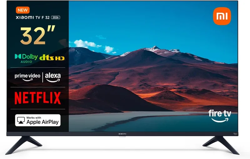 XIAOMI ▫️ TV F de 32 polegadas (81 cm), Smart TV HD, Fire OS7, L32MB-FAEU | Controlo por voz Alexa, Dolby Audio, DTS Virtual:X, DTS-HD, compatível com Apple AirPlay