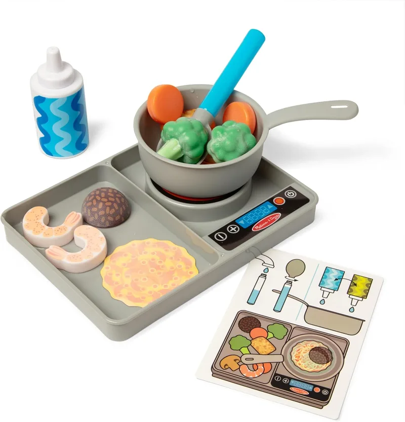 Melissa & Doug - Conjunto de cozinha Water Wow!: Conjunto de comida de brinquedo que muda de cor, 19 peças - 6074892 - Trabalhos manuais para crianças - Prenda para bebé - 3 anos + - Acessórios de cozinha para bebé