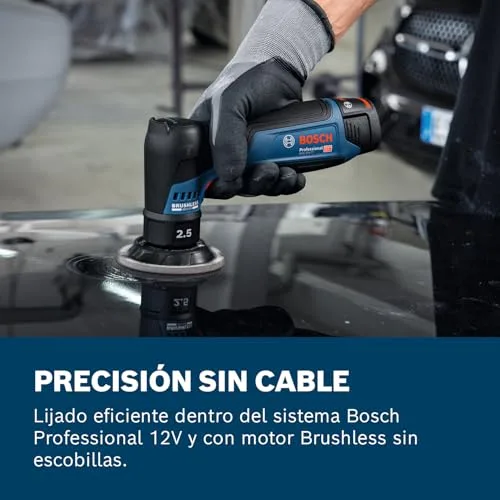 Bosch Professional ▫️ Lixadeira orbital excêntrica a bateria 12V System GEX 12V-77 (inclui disco de borracha montado com fecho por contacto de 77 mm e chave) 3