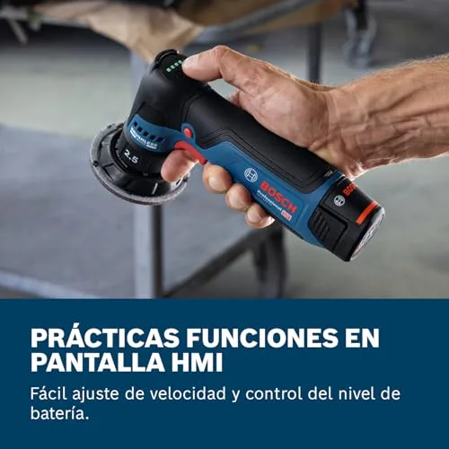 Bosch Professional ▫️ Lixadeira orbital excêntrica a bateria 12V System GEX 12V-77 (inclui disco de borracha montado com fecho por contacto de 77 mm e chave) 5