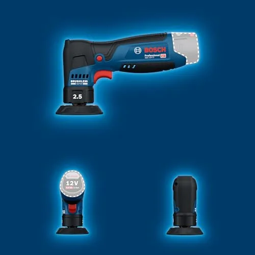 Bosch Professional ▫️ Lixadeira orbital excêntrica a bateria 12V System GEX 12V-77 (inclui disco de borracha montado com fecho por contacto de 77 mm e chave) 7