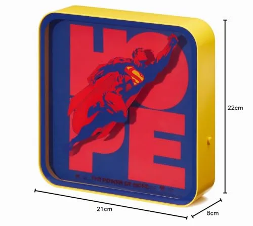 Numskull ▫️ Lâmpada de secretária e de parede Oficial do Super-Homem 2025 com logótipo em acrílico – Luz ambiente para quarto, escritório, casa, estúdio – Produto oficial da DC Comics 7