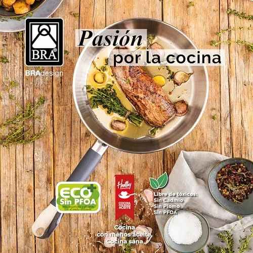 BRA ▫️ Master | Frigideira de 24 cm, aço inoxidável, sem revestimento antiaderente 5