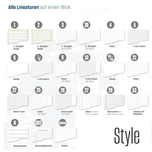 Staufen ▫️ Style Caderno escolar: 10 cadernos de 16 folhas, A4, 80 g/m², 21 linhas 4