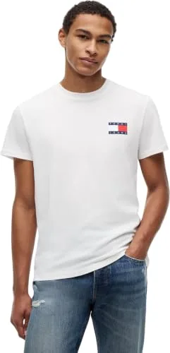 Tommy Jeans ▫️ TJM Slim 2pack ESS Flag tee Extdm0dm22143 T-shirts para homem (Conjunto de 2) 2