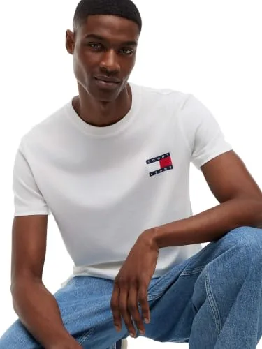 Tommy Jeans ▫️ TJM Slim 2pack ESS Flag tee Extdm0dm22143 T-shirts para homem (Conjunto de 2) 4