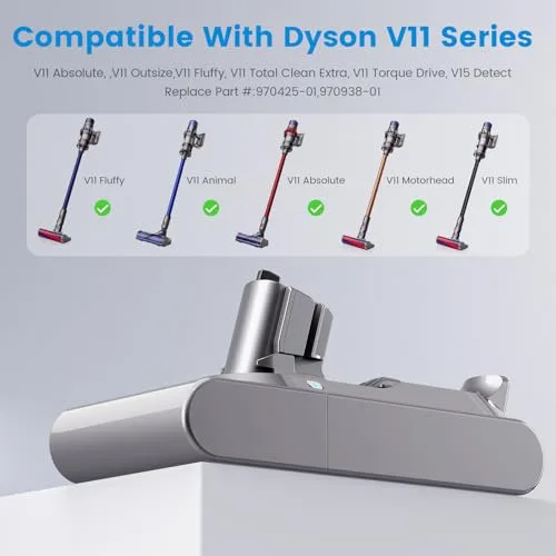 Labtec ▫️ Bateria para Dyson V11, 25,2 V, 3900 mAh, iões de lítio, bateria de substituição para Dyson V11 (tipo botão), V15, SV15, SV16 e SV22 com carregador para aspirador vertical (não compatível com modelos de parafuso) com 1 3