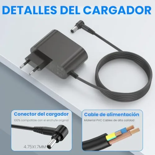 Labtec ▫️ Bateria para Dyson V11, 25,2 V, 3900 mAh, iões de lítio, bateria de substituição para Dyson V11 (tipo botão), V15, SV15, SV16 e SV22 com carregador para aspirador vertical (não compatível com modelos de parafuso) com 1 7