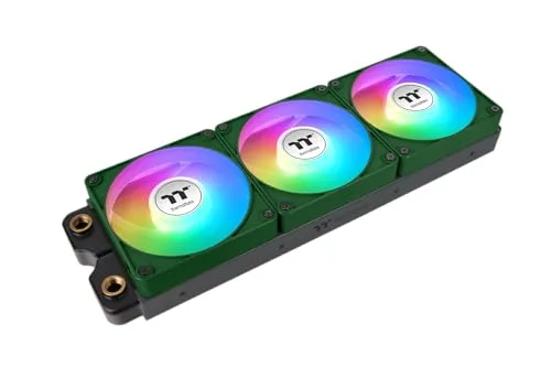 Thermaltake ▫️ CT140 EX Reverse ARGB Sync 3 Pack | Ventilador para PC com fluxo invertido e ligação magnética MagForce 2.0 | ARGB 5 V com 9 LEDs controláveis | Elevado fluxo de ar | Verde Racing 2