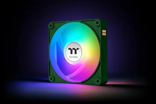 Thermaltake ▫️ CT140 EX Reverse ARGB Sync 3 Pack | Ventilador para PC com fluxo invertido e ligação magnética MagForce 2.0 | ARGB 5 V com 9 LEDs controláveis | Elevado fluxo de ar | Verde Racing 3