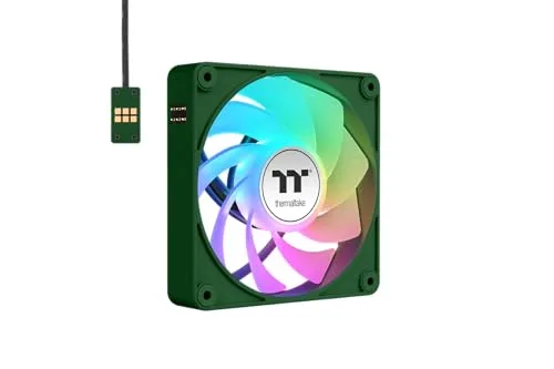 Thermaltake ▫️ CT140 EX Reverse ARGB Sync 3 Pack | Ventilador para PC com fluxo invertido e ligação magnética MagForce 2.0 | ARGB 5 V com 9 LEDs controláveis | Elevado fluxo de ar | Verde Racing 4