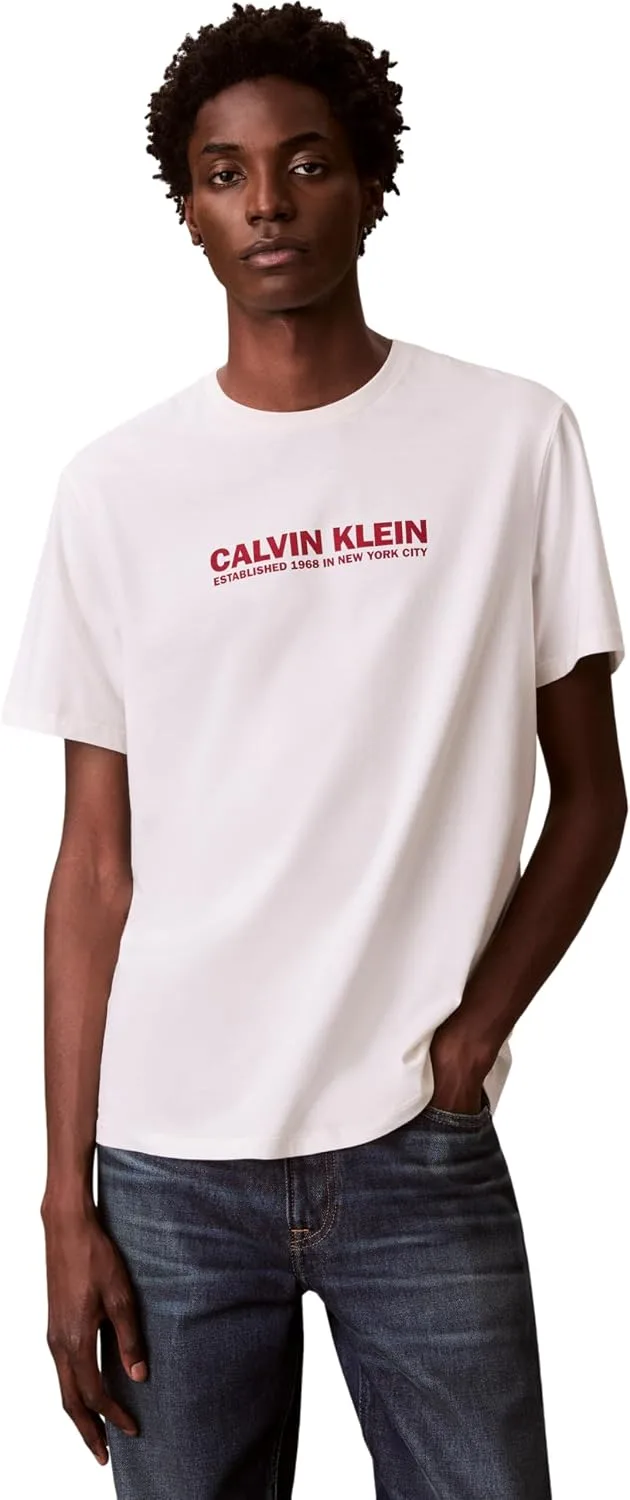 Calvin Klein ▫️ SS 30s Whsl SP GRAP Lv04re820g T-shirts com estampado para homem