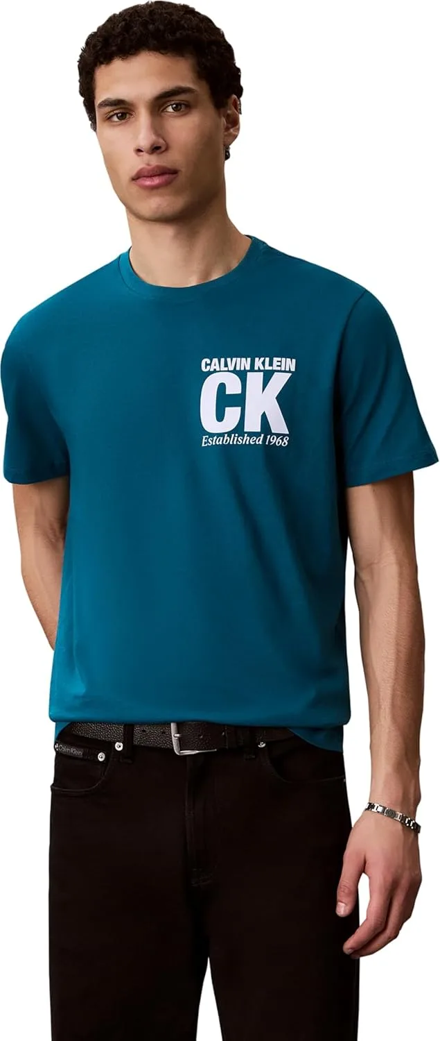 Calvin Klein ▫️ SS 30s Whsl SP CK Corner Graphic Lv04re819g T-Shirts gráficas para homem