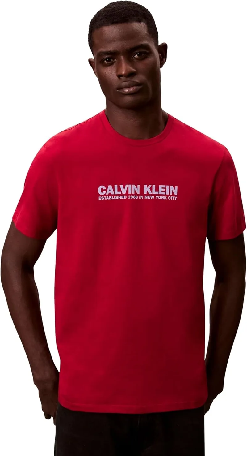Calvin Klein ▫️ SS 30s Whsl SP GRAP Lv04re820g T-shirts com estampado para homem