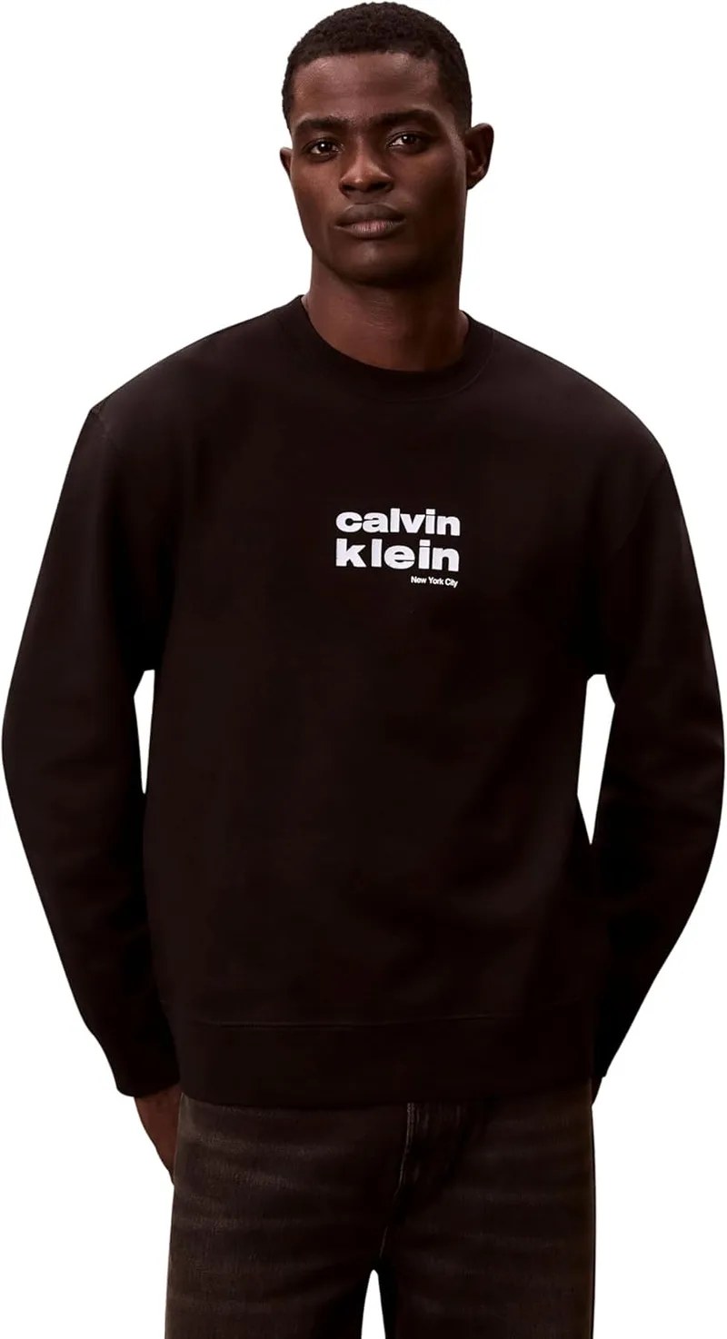 Calvin Klein ▫️ LS 350fleece Retro Graphic Crewn Lv04le250g Sweatshirts para homem